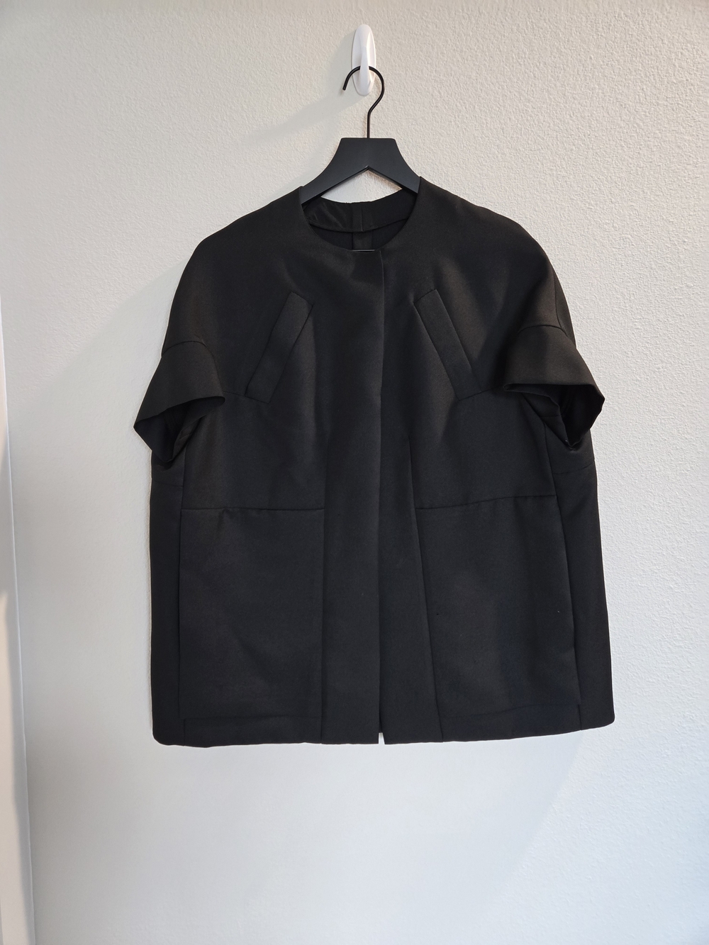 Marni Black Short-Sleeve Pea Coat Jacket